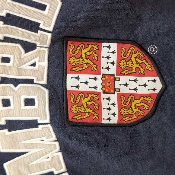 Cambridge University Hooded Sweatshirt with Embroidered Lettering and Crest - Picture 4 of 8